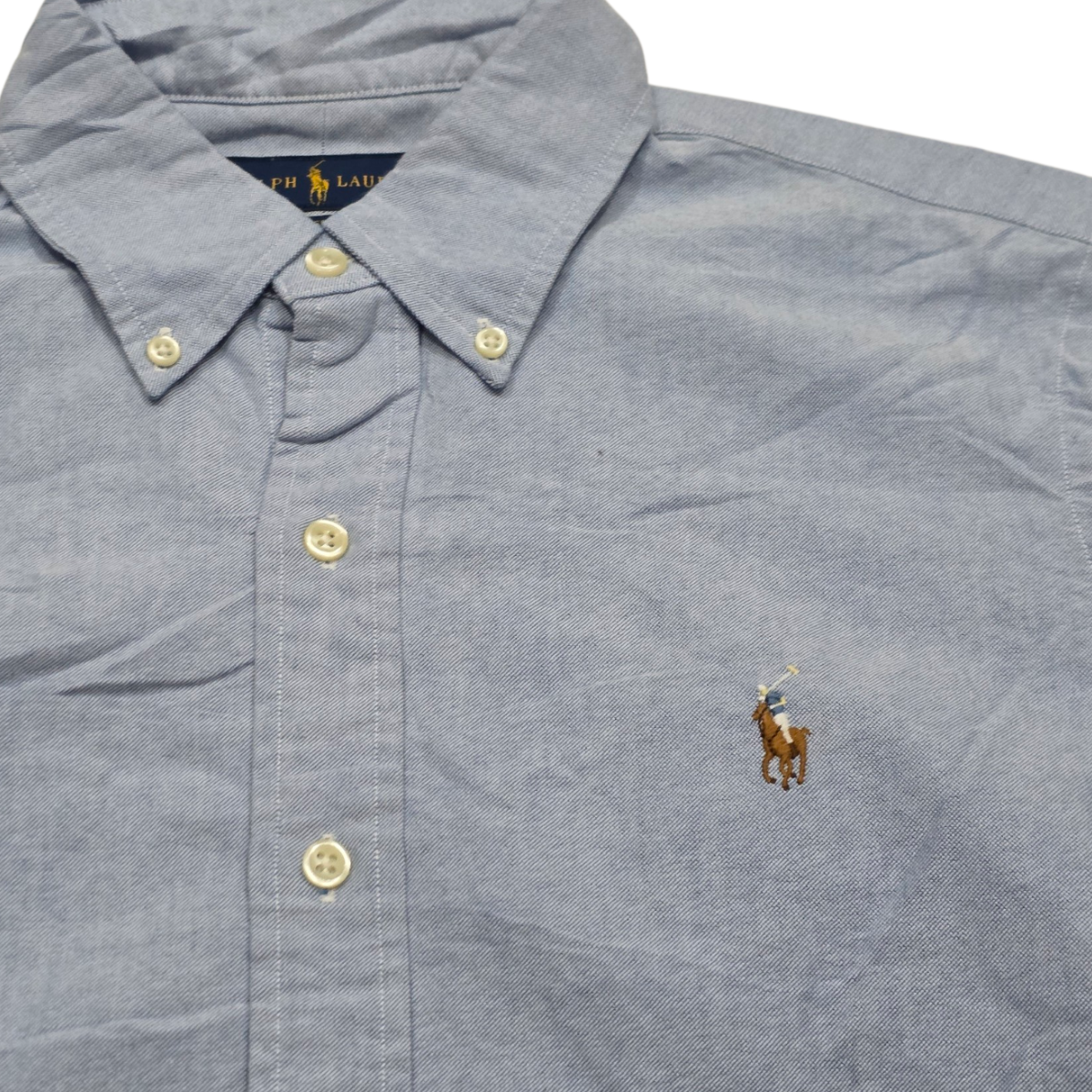 Camisa Ralph Lauren Chico S Azul Claro Pony Colores