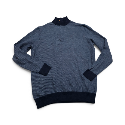 Sueter Vineyard Vines Grande L Azul Cierre Corto Lana Merino
