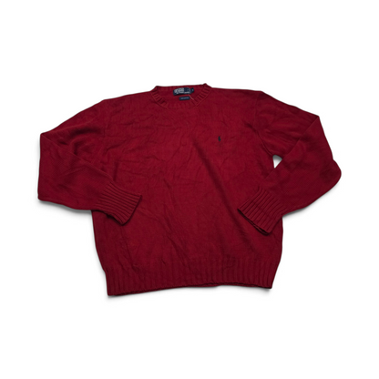Sueter Ralph Lauren Grande L Rojo Pony Azul Cuello Redondo