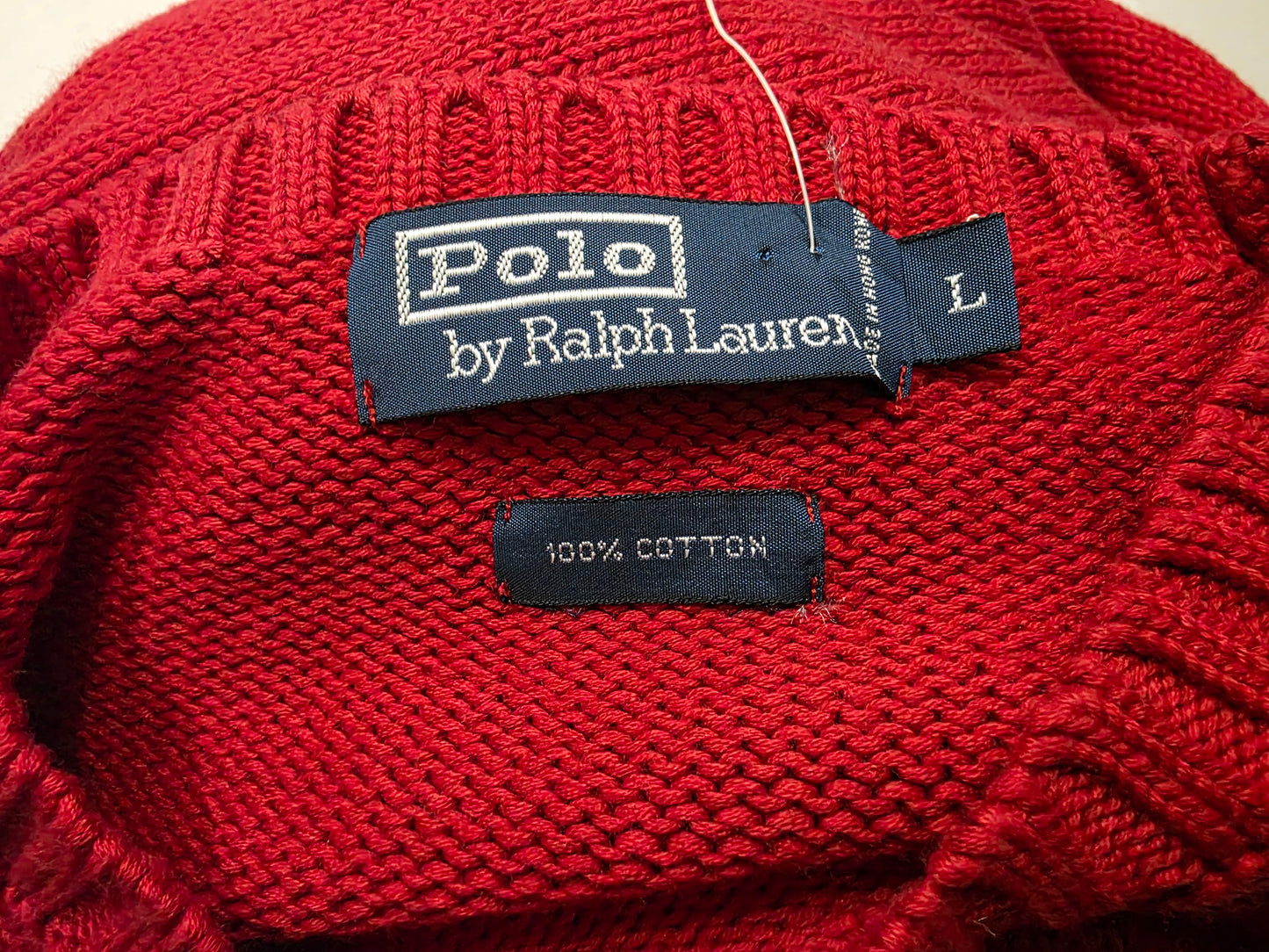 Sueter Ralph Lauren Grande L Rojo Pony Azul Cuello Redondo