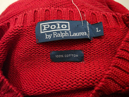 Sueter Ralph Lauren Grande L Rojo Pony Azul Cuello Redondo