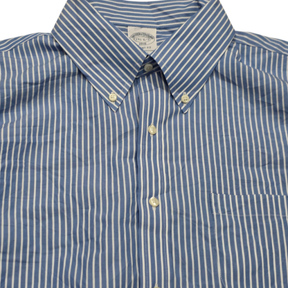 Camisa Brooks Brothers Xgrande Xl Azul Claro Lineas