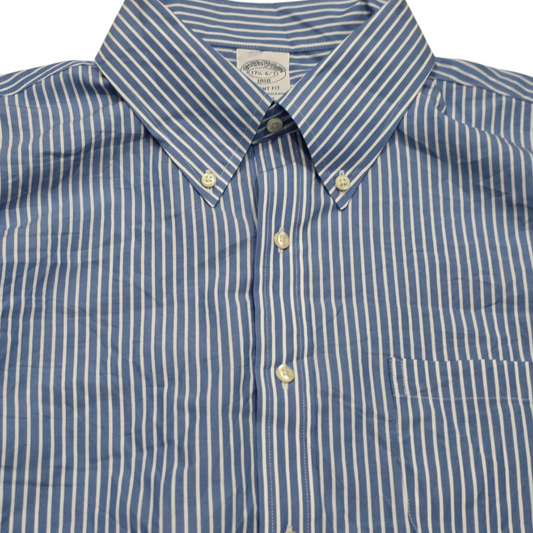 Camisa Brooks Brothers Xgrande Xl Azul Claro Lineas