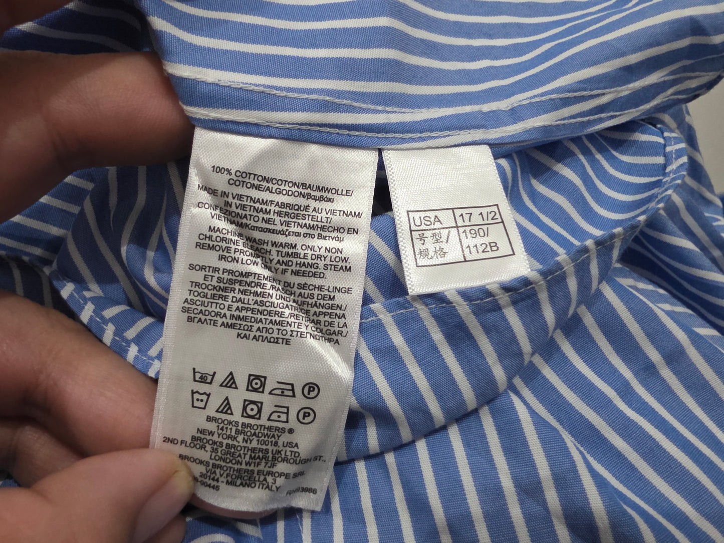 Camisa Brooks Brothers Xgrande Xl Azul Claro Lineas