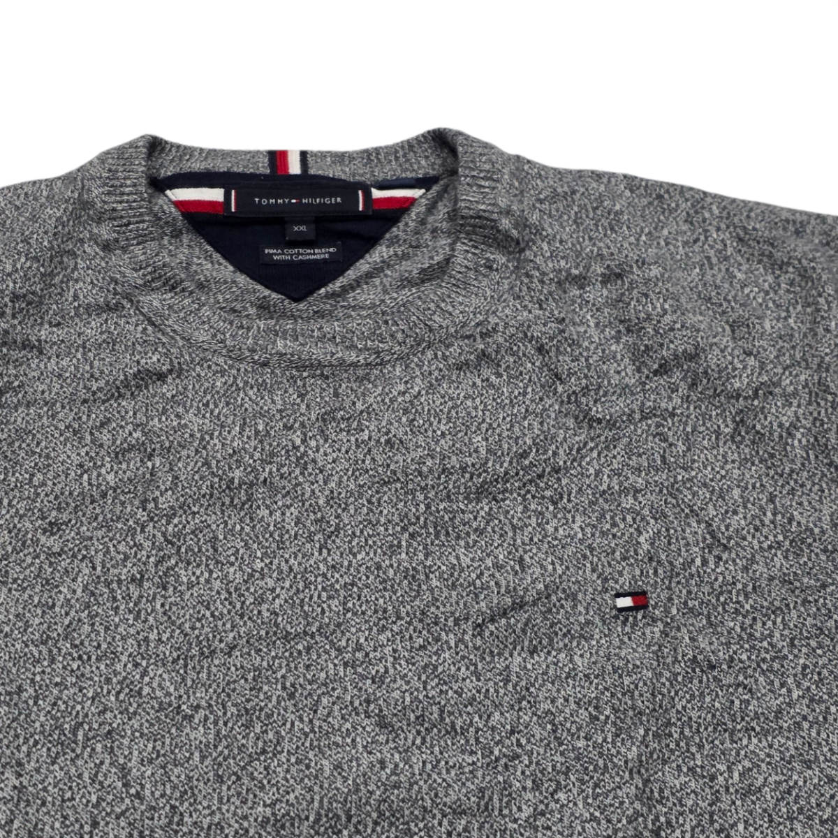 Sueter Tommy Hilfiger 2xl Gris Con Cashmere