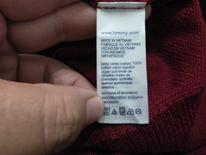 Sueter Tommy Hilfiger 2xl Vino Cierre Corto