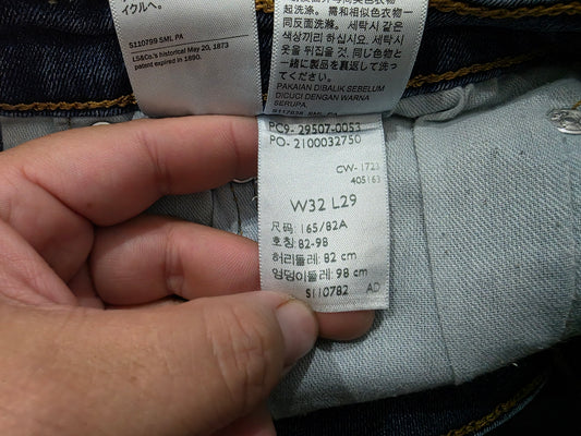 Pantalon Recto Levis 502 32x29 Azul