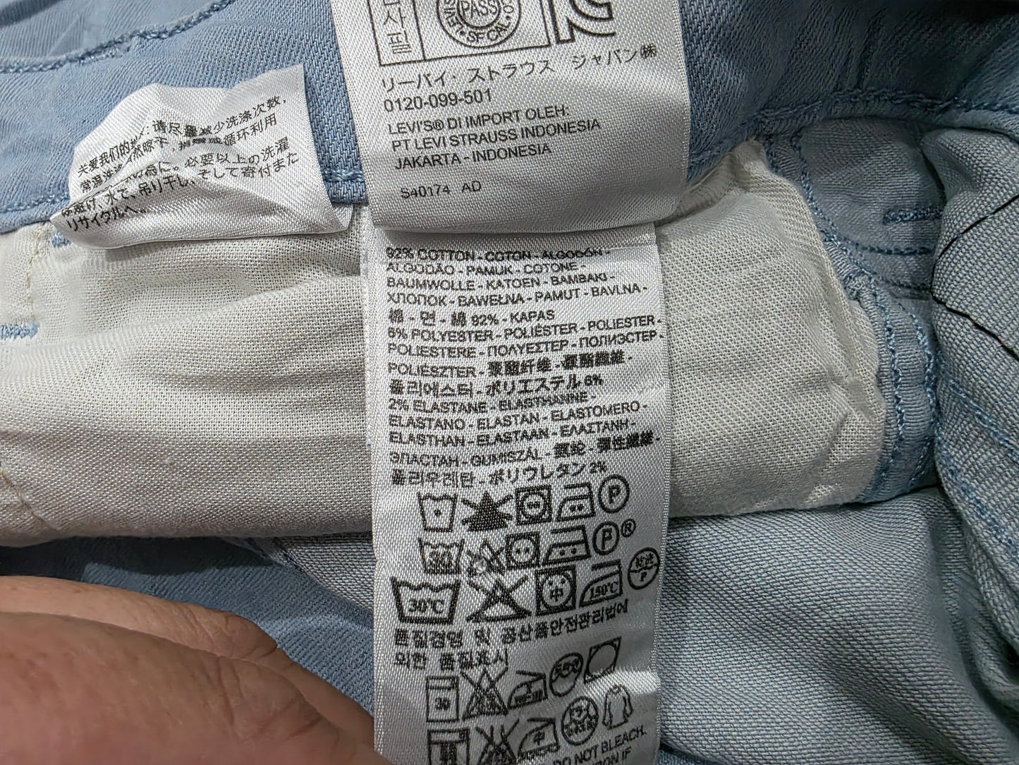 Pantalon Slim Fit Levis 511 32x34 Azul Claro