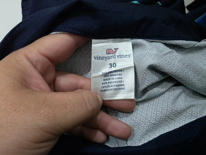 Bermuda Vineyard Vines Talla 30 Azul Lineas Verde