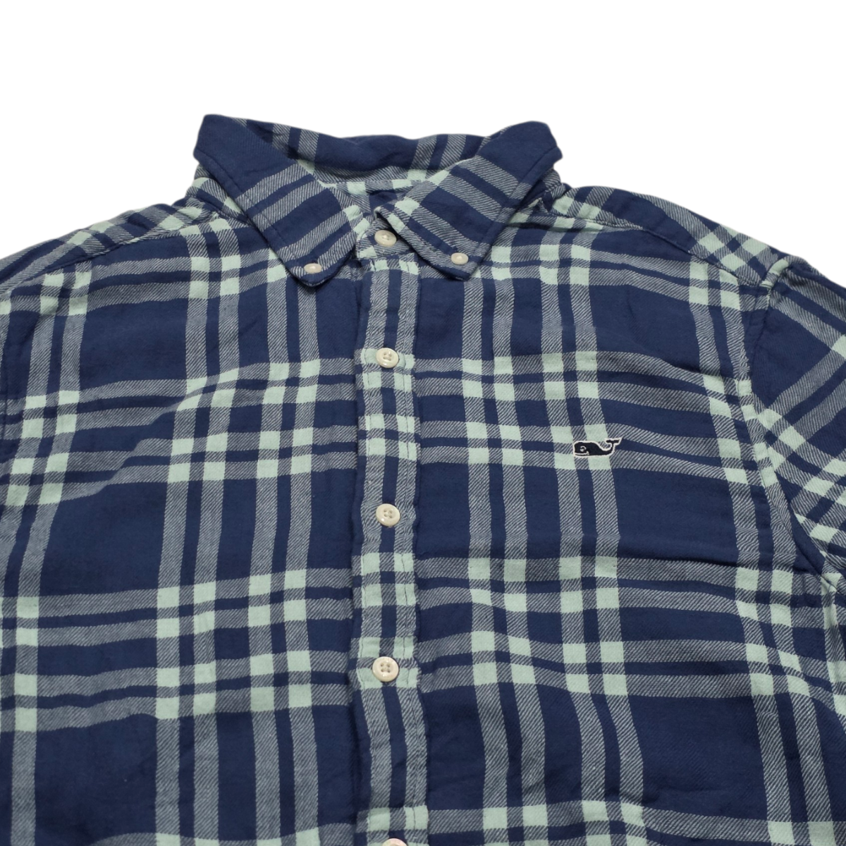 Camisa Vineyard Vines Mediana M Cuadro Azul Y Verde Franela