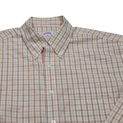 Camisa Brooks Brothers Mediana M Cuadro Naranja Y Amarillo