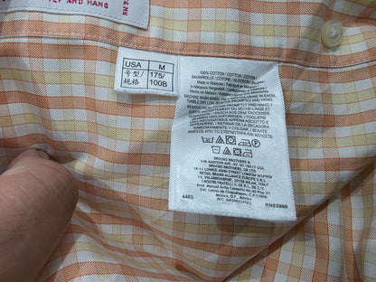 Camisa Brooks Brothers Mediana M Cuadro Naranja Y Amarillo