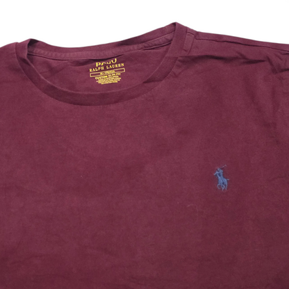 Playera Ralph Lauren Mediana M Vino Pony Azul Customslimfit