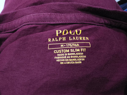 Playera Ralph Lauren Mediana M Vino Pony Azul Customslimfit