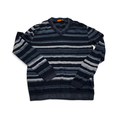 Sueter Hugo Boss Mediano M Azul Lineas