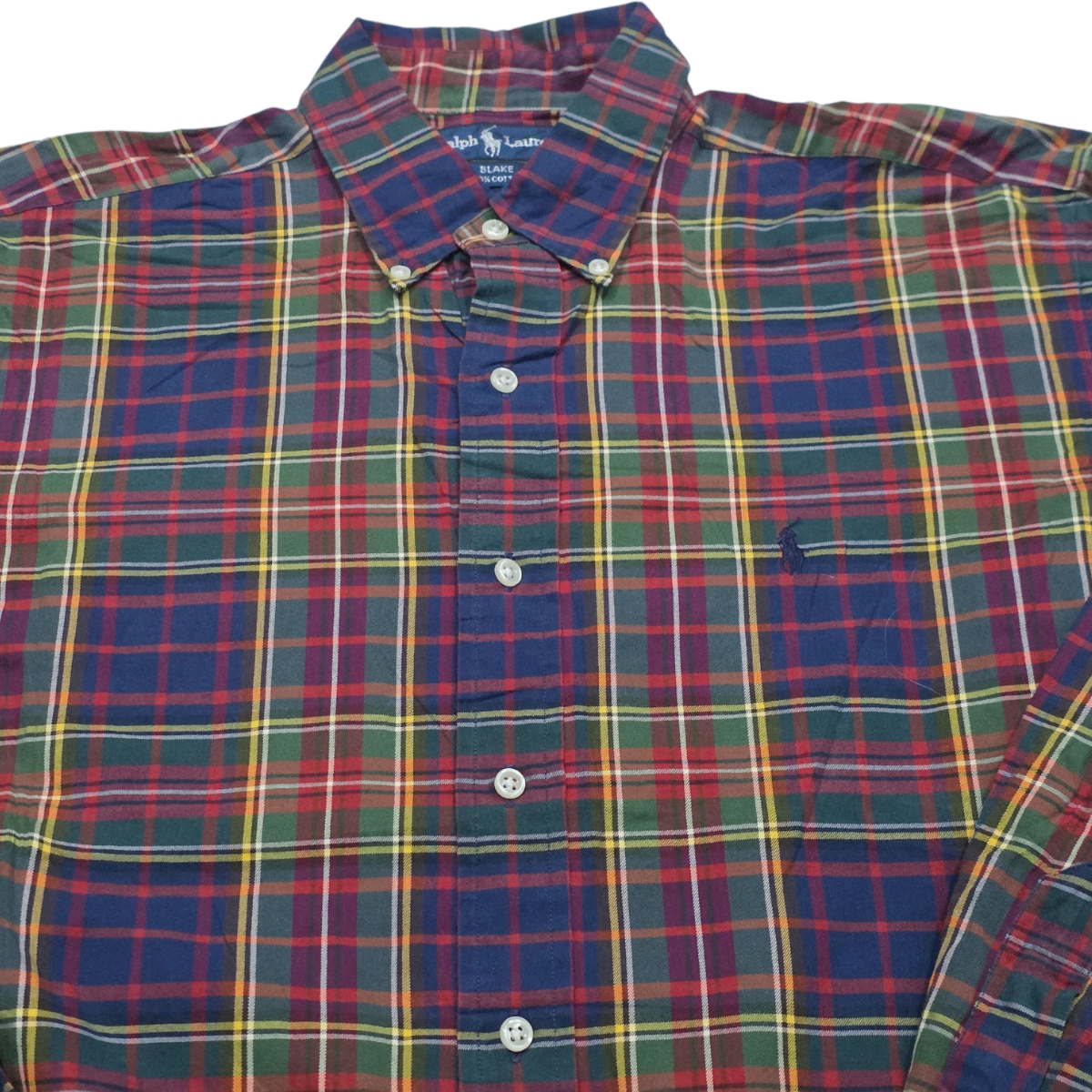 Camisa Ralph Lauren Blake Mediana M Cuadro Azul Verde Y Rojo