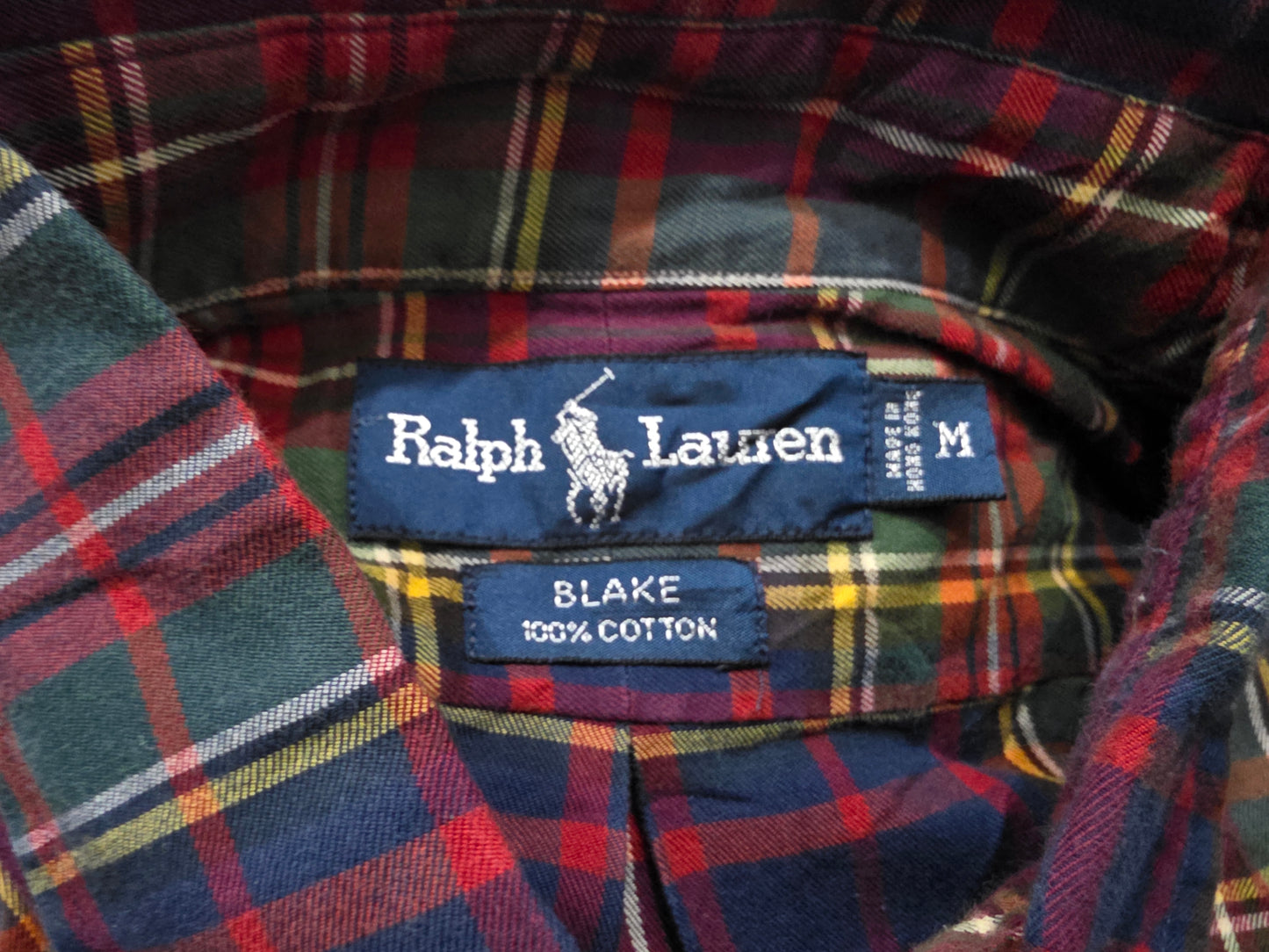 Camisa Ralph Lauren Blake Mediana M Cuadro Azul Verde Y Rojo