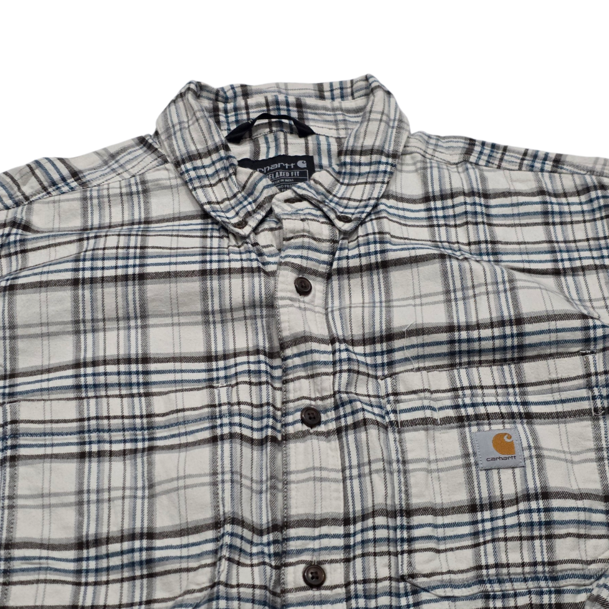 Camisa Carhartt Grande L Cuadro Beige Franela