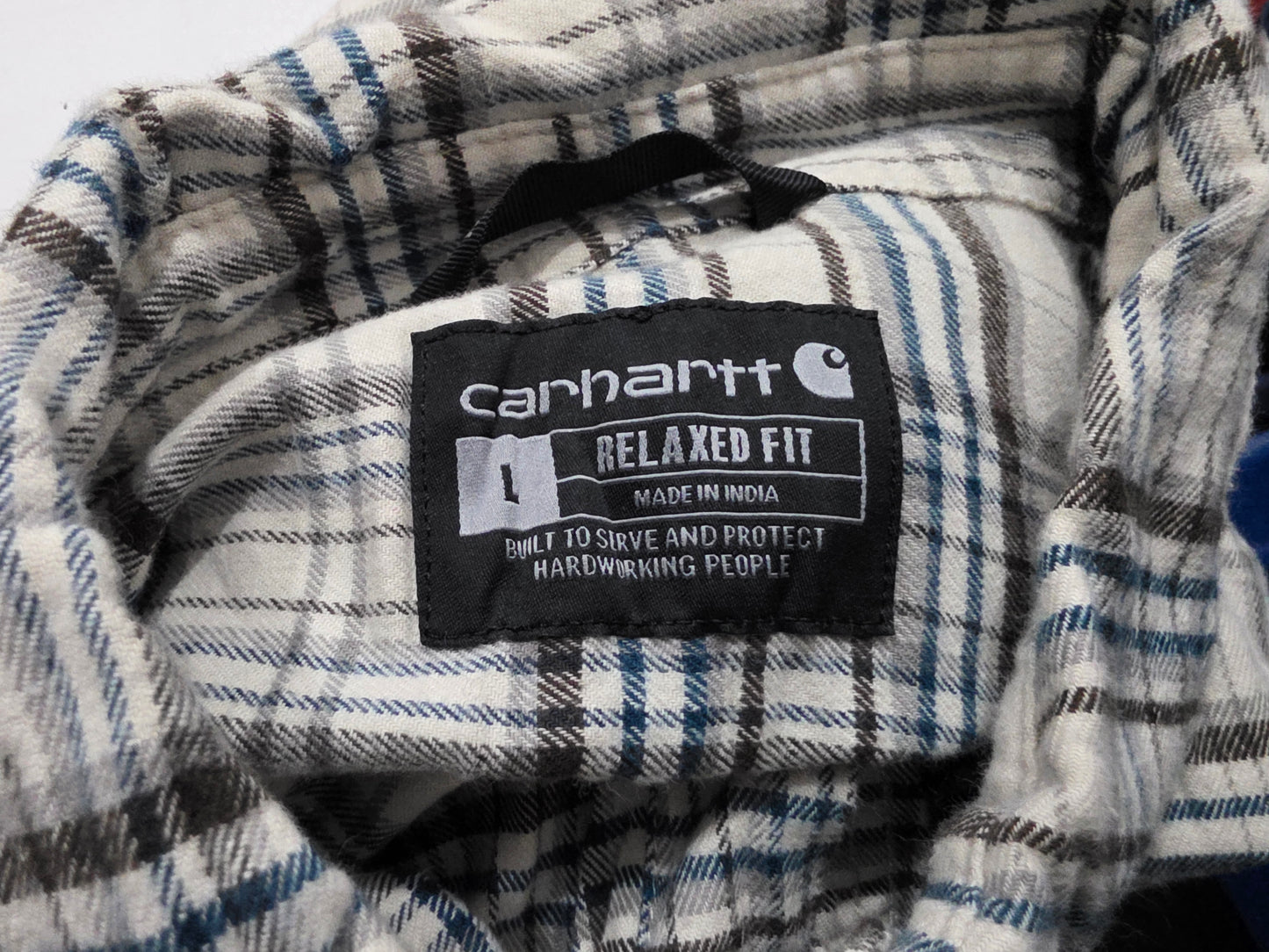 Camisa Carhartt Grande L Cuadro Beige Franela