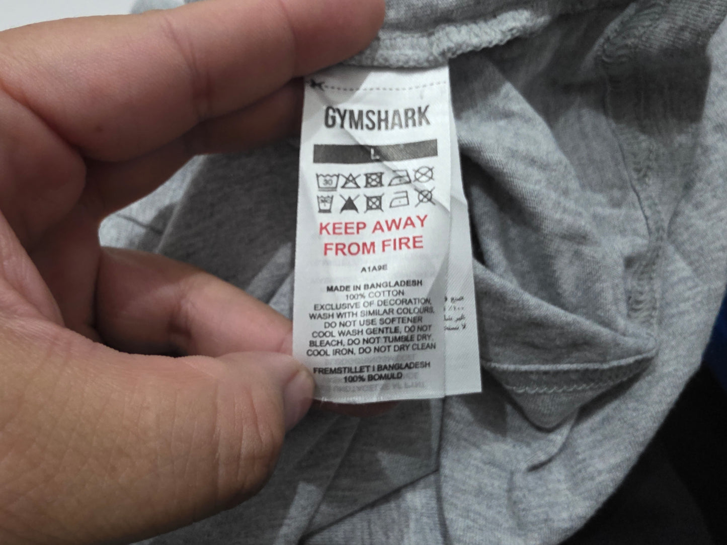 Playera Gymshark Grande L Gris Manga Larga