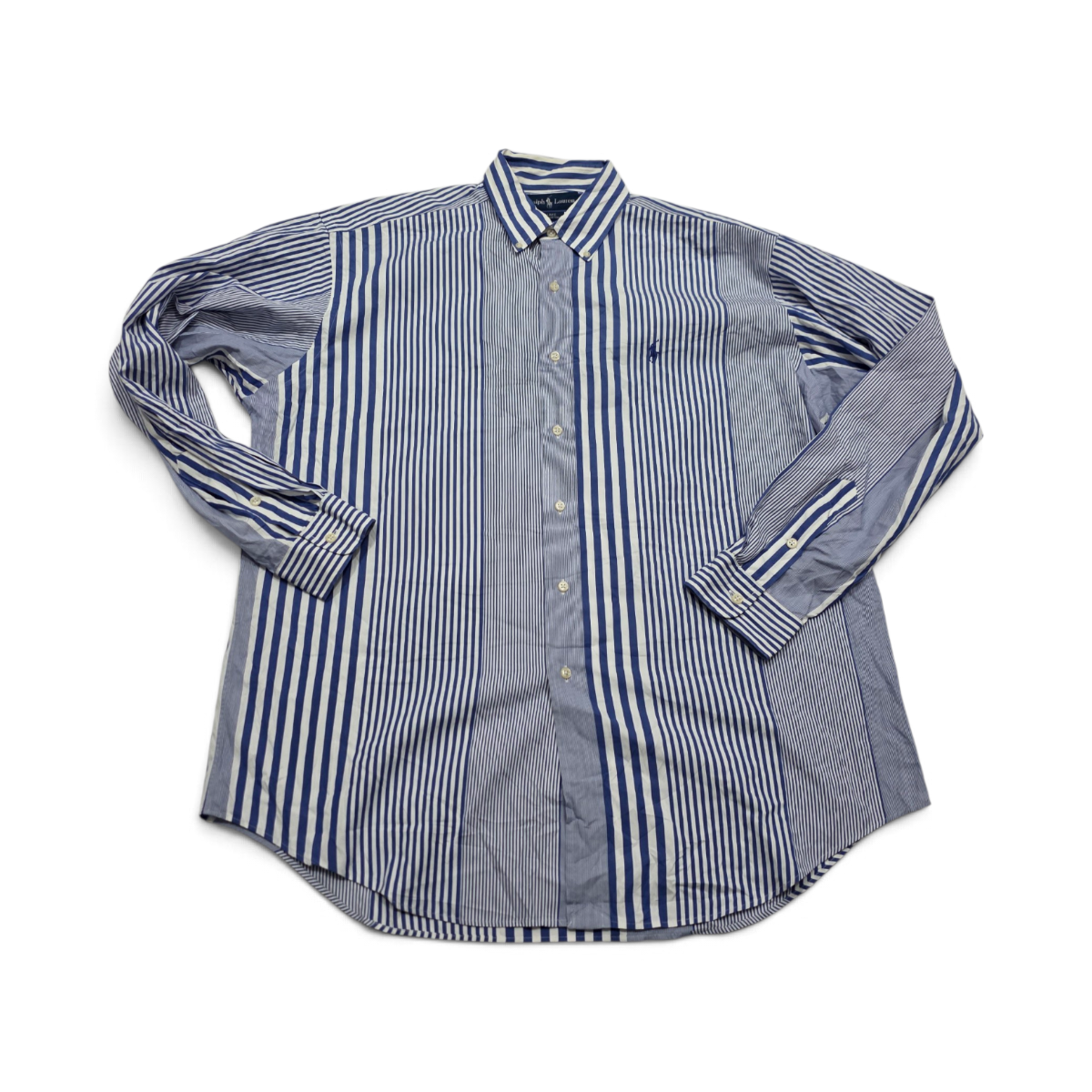 Camisa Ralph Lauren Blake Grande L Lineas Azules Amplia