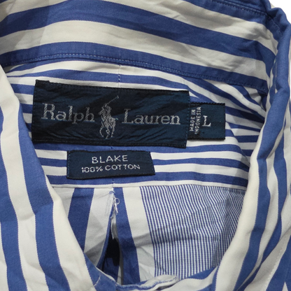 Camisa Ralph Lauren Blake Grande L Lineas Azules Amplia