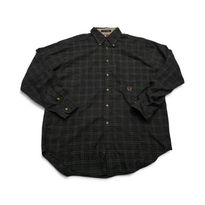Camisa Tommy Hilfiger Grande L Verde Y Negro Vintage