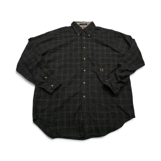 Camisa Tommy Hilfiger Grande L Verde Y Negro Vintage