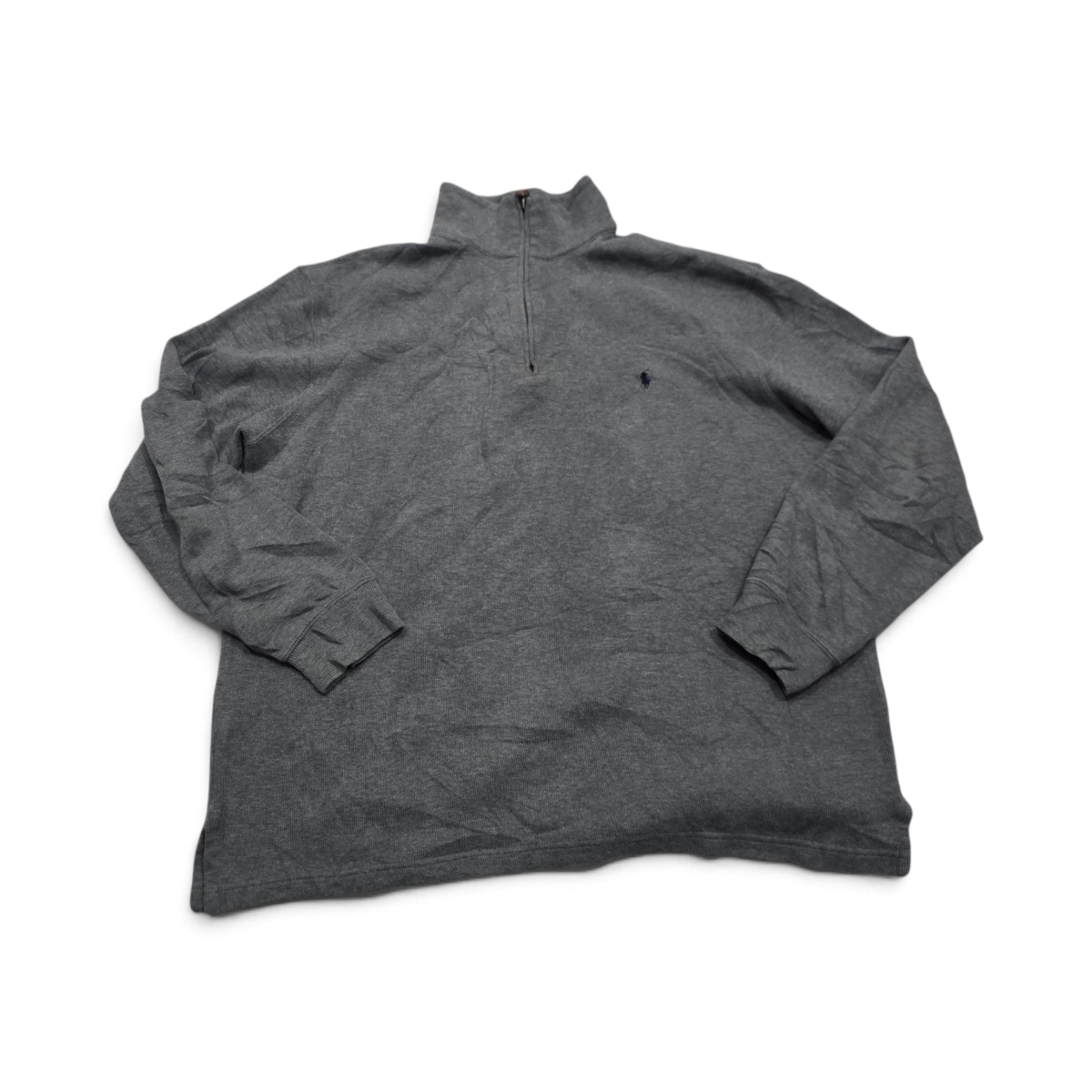 Sueter Ralph Lauren Grande L Gris Pony Azul Cuello Alto