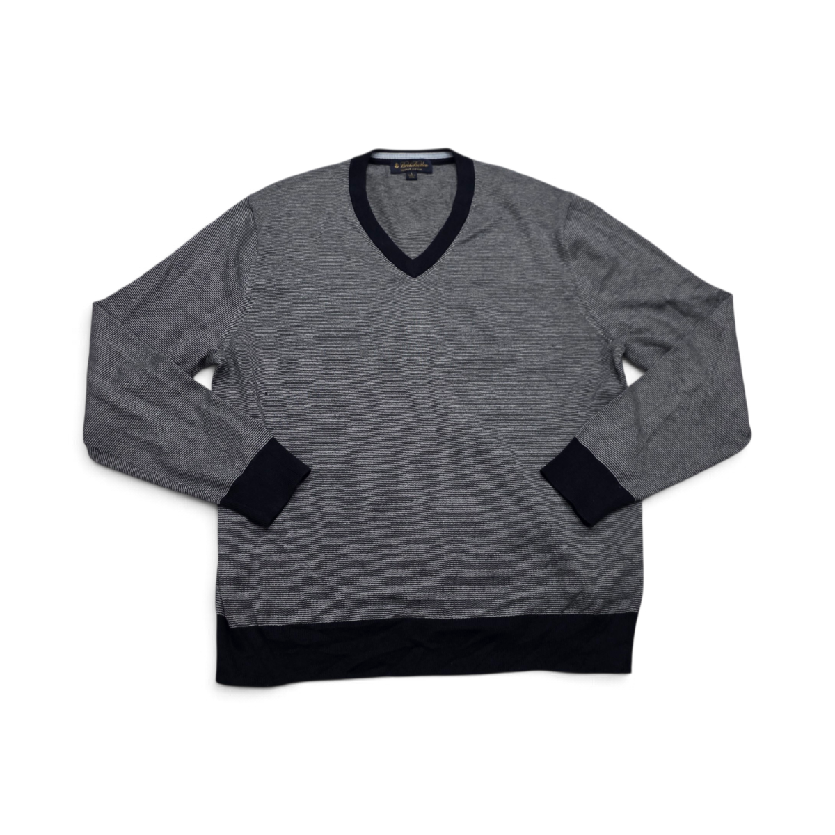 Sueter Brooks Brothers Grande L Blanco Y Azul Lineas