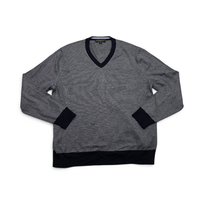 Sueter Brooks Brothers Grande L Blanco Y Azul Lineas
