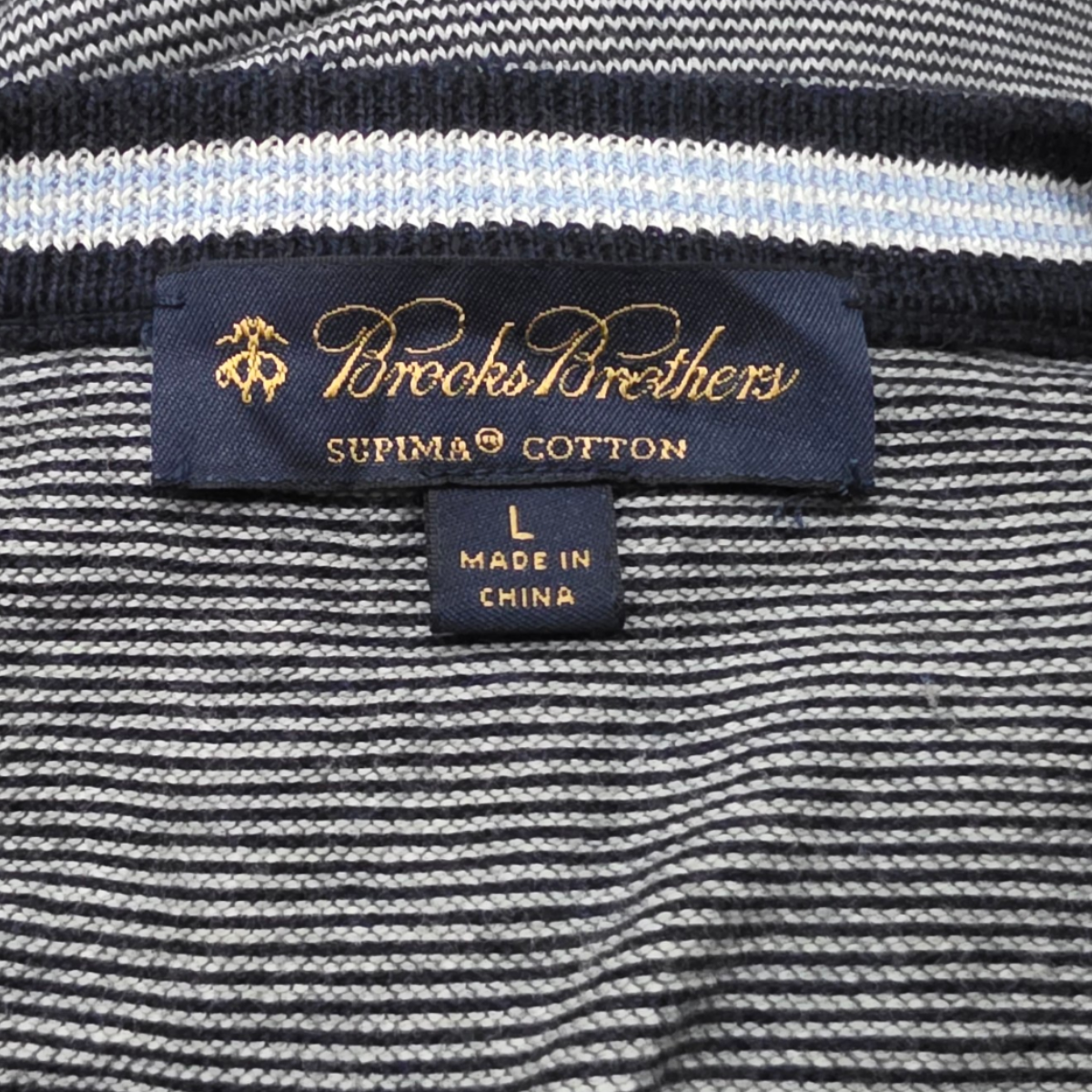 Sueter Brooks Brothers Grande L Blanco Y Azul Lineas