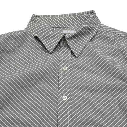 Camisa Calvin Klein Grande L Gris Y Blanco Lineas
