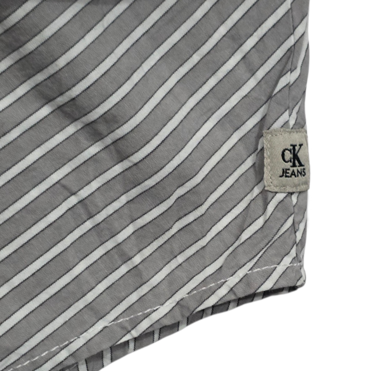 Camisa Calvin Klein Grande L Gris Y Blanco Lineas