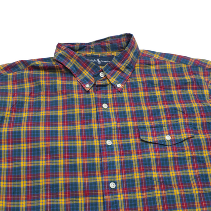 Camisa Ralph Lauren Xgrande Xl Cuadro Amarillo Y Azul