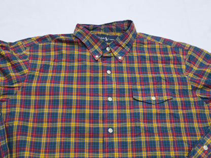 Camisa Ralph Lauren Xgrande Xl Cuadro Amarillo Y Azul