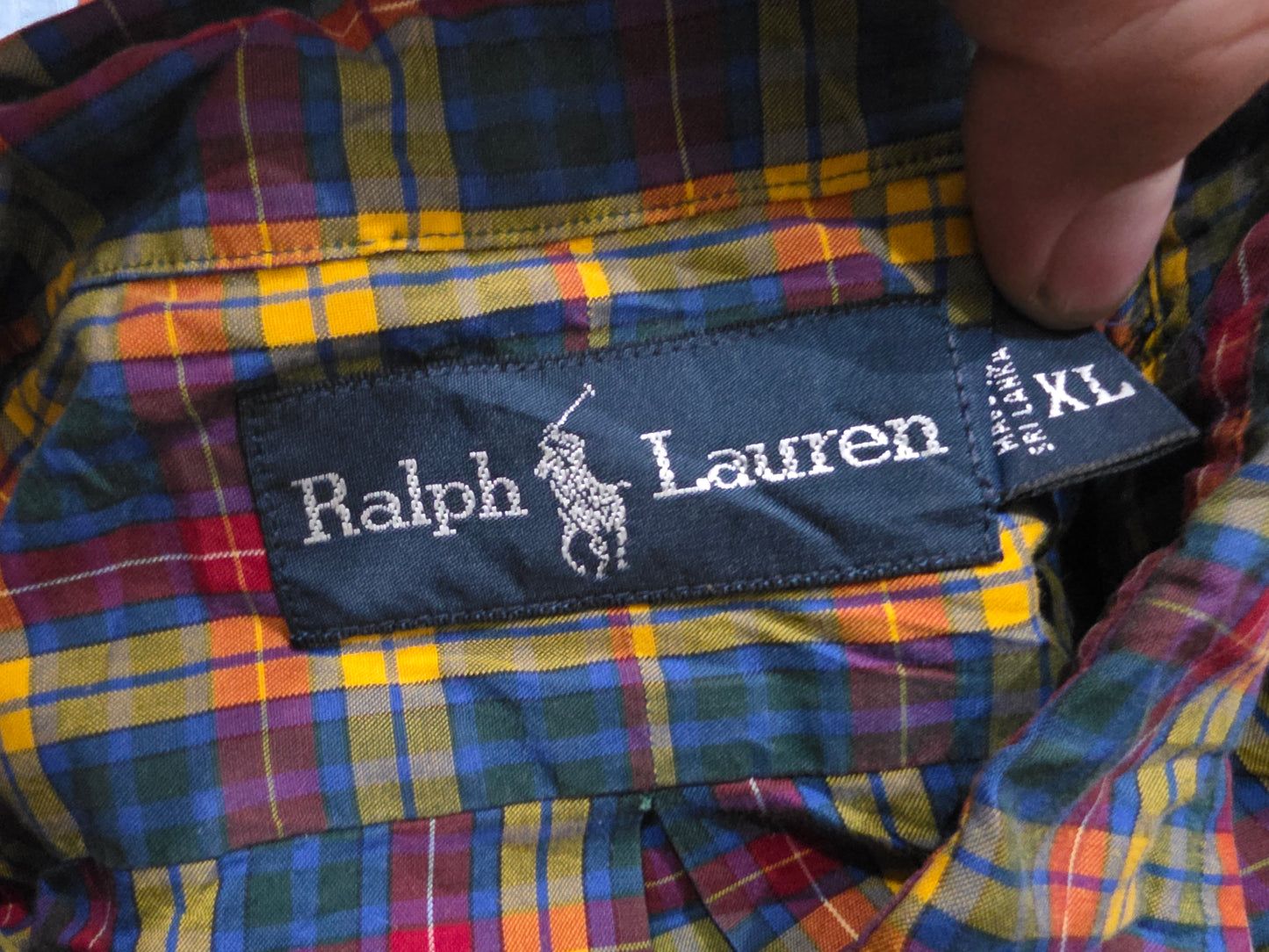 Camisa Ralph Lauren Xgrande Xl Cuadro Amarillo Y Azul