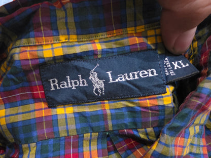 Camisa Ralph Lauren Xgrande Xl Cuadro Amarillo Y Azul