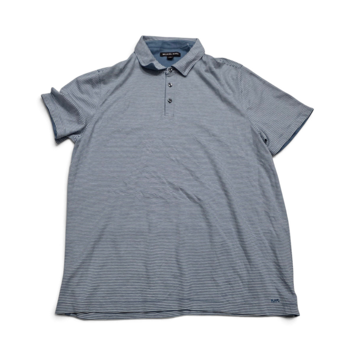 Playera Polo Michael Kors Xgrande Xl Azul Claro Lineas