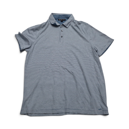 Playera Polo Michael Kors Xgrande Xl Azul Claro Lineas