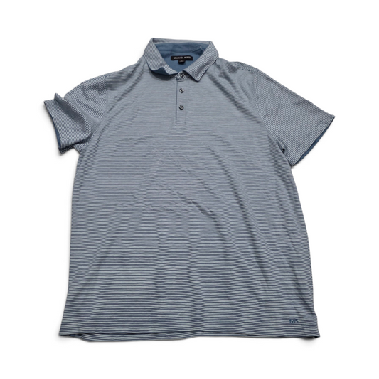 Playera Polo Michael Kors Xgrande Xl Azul Claro Lineas