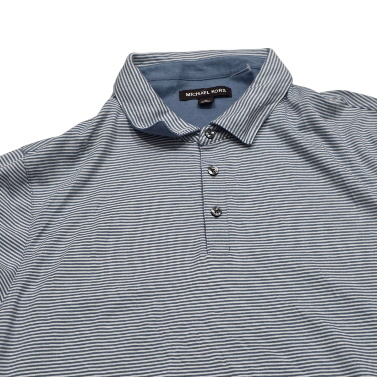 Playera Polo Michael Kors Xgrande Xl Azul Claro Lineas