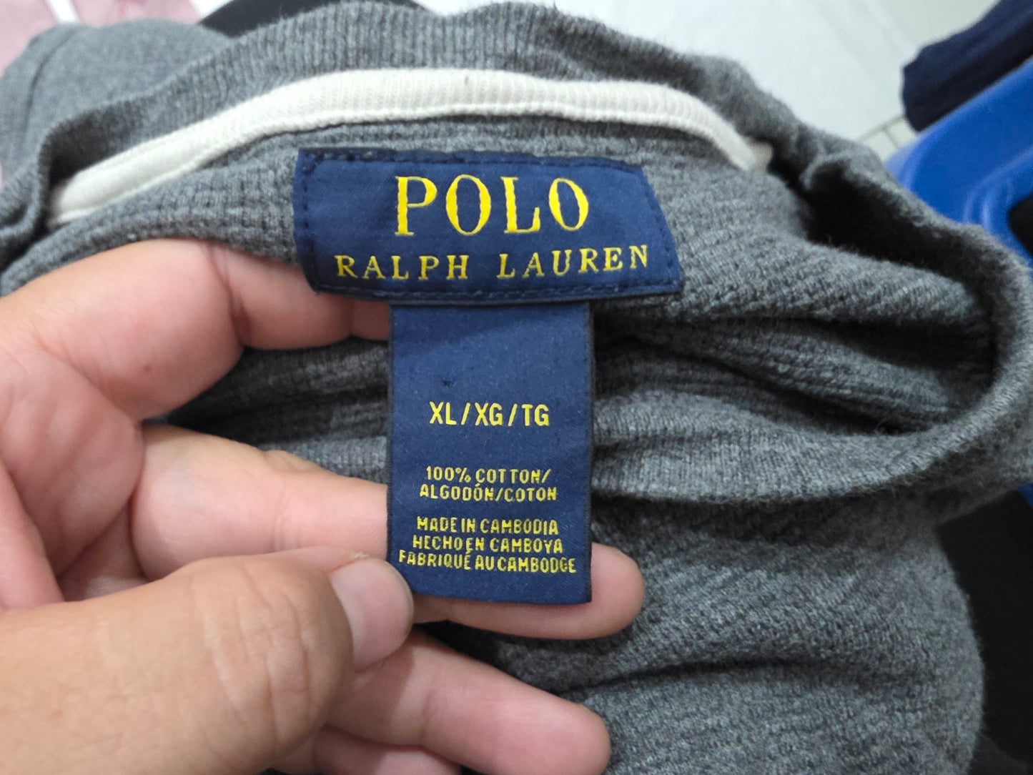 Playera Ralph Lauren Xgrande Xl Gris Oscuro Manga Larga