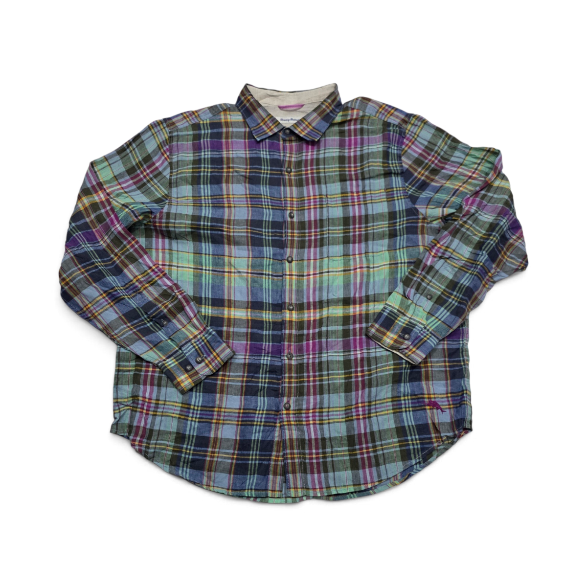 Camisa Tommy Bahama Xgrande Xl Cuadro Verde Y Azul