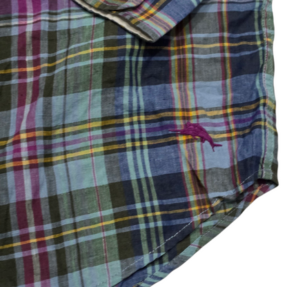 Camisa Tommy Bahama Xgrande Xl Cuadro Verde Y Azul