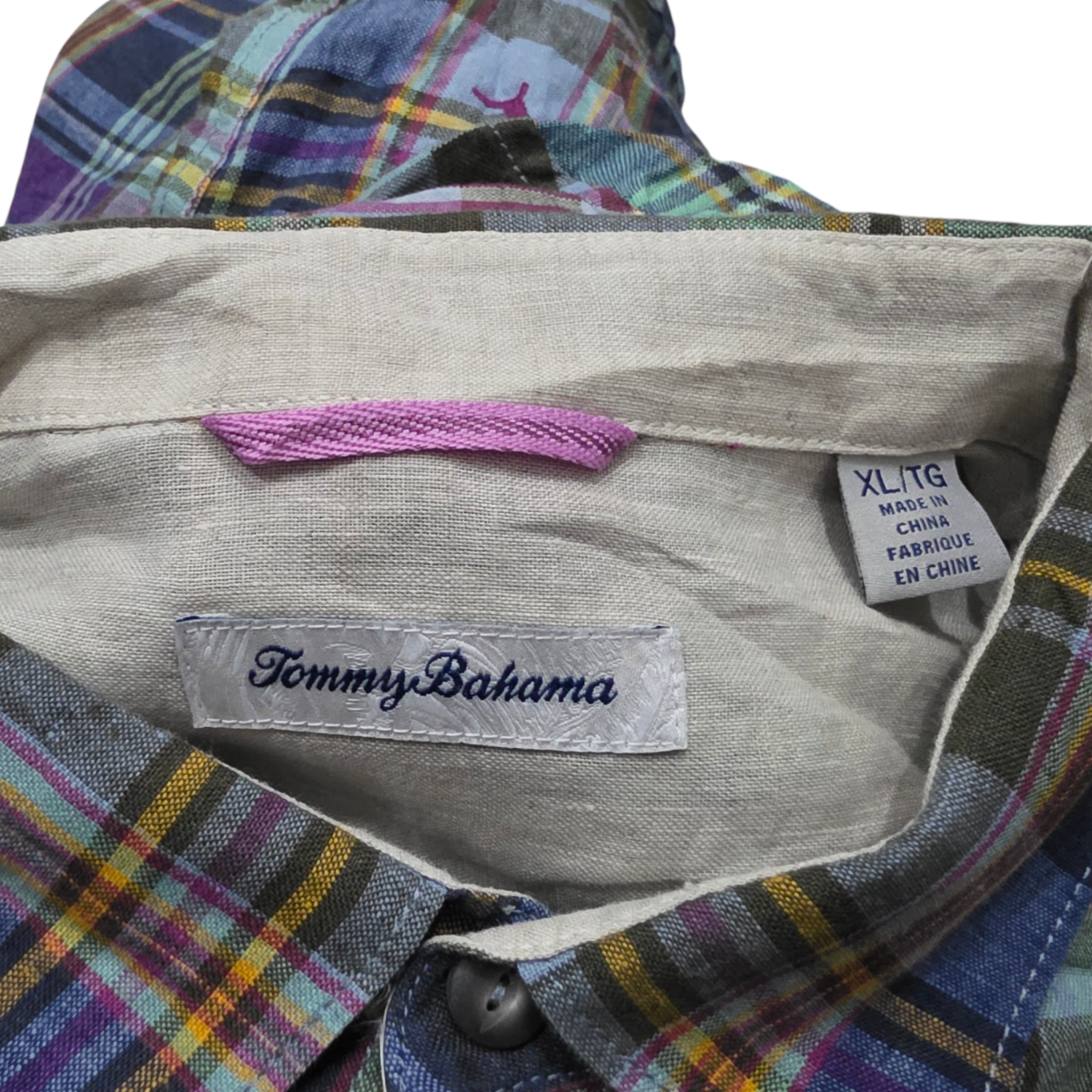 Camisa Tommy Bahama Xgrande Xl Cuadro Verde Y Azul
