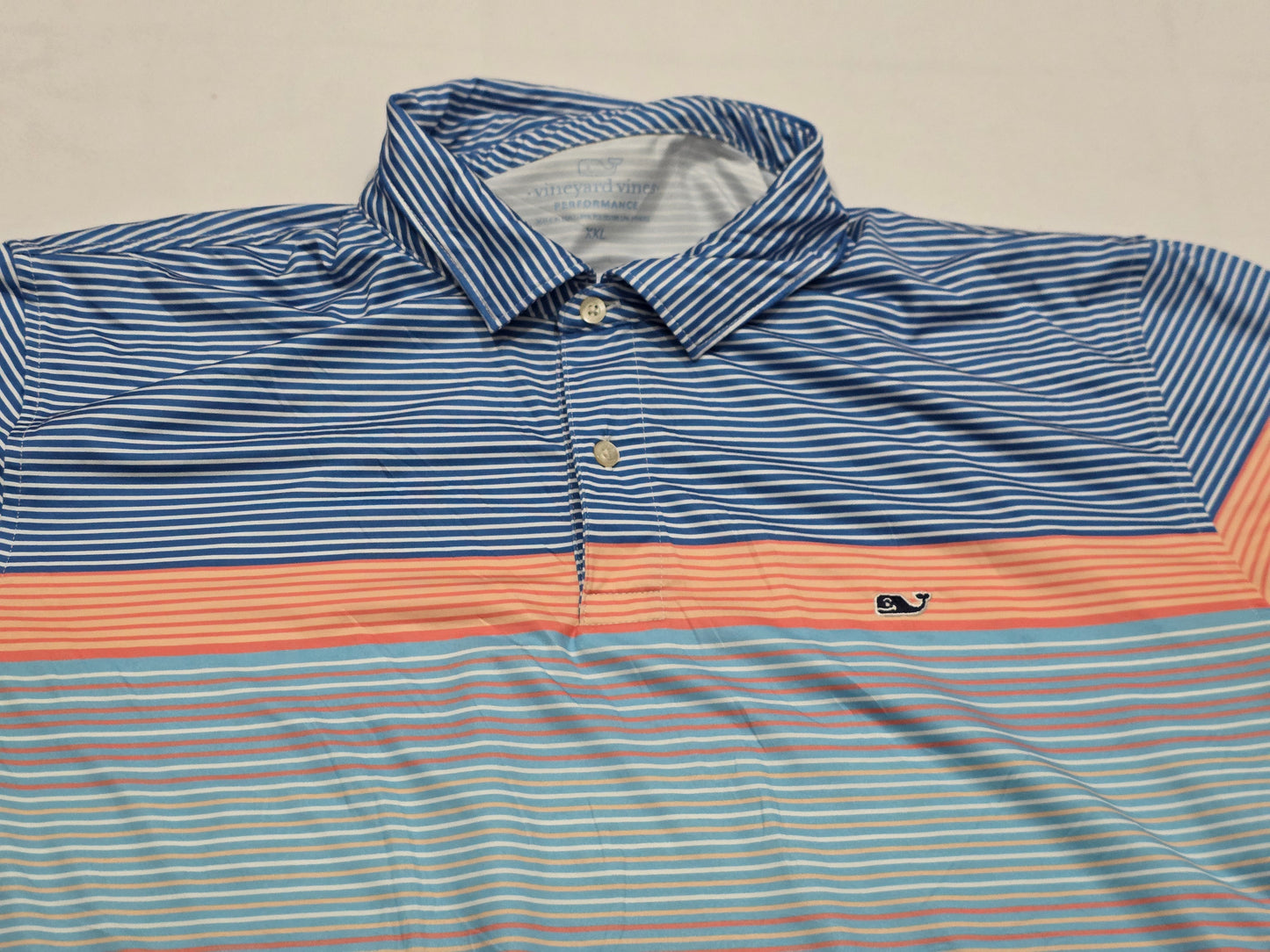 Playera Vineyard Vines Performance 2xl Azul Lineas