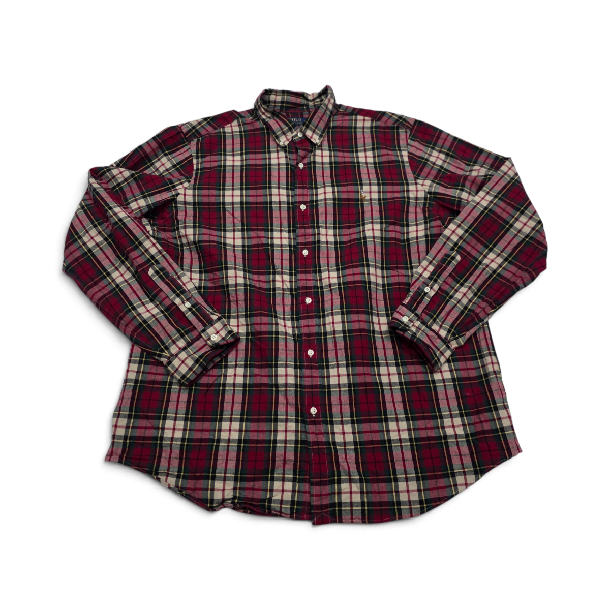 Camisa Ralph Lauren 2xl Cuadro Rojo Y Verde