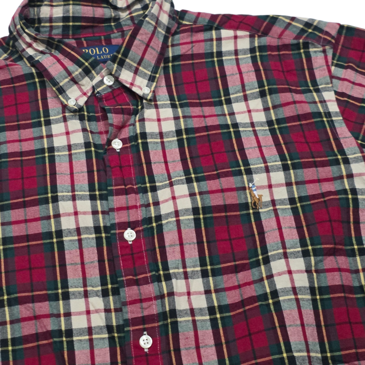 Camisa Ralph Lauren 2xl Cuadro Rojo Y Verde