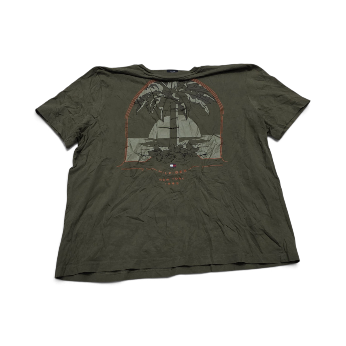 Playera Tommy Hilfiger 2xl Verde